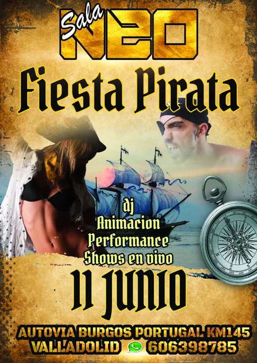 Cartel de Fiesta pirata